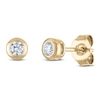 Thumbnail Image 2 of Certified Round-Cut Diamond Bezel-Set Solitaire Stud Earrings 1/4 ct tw 14K Yellow Gold (I1/I)