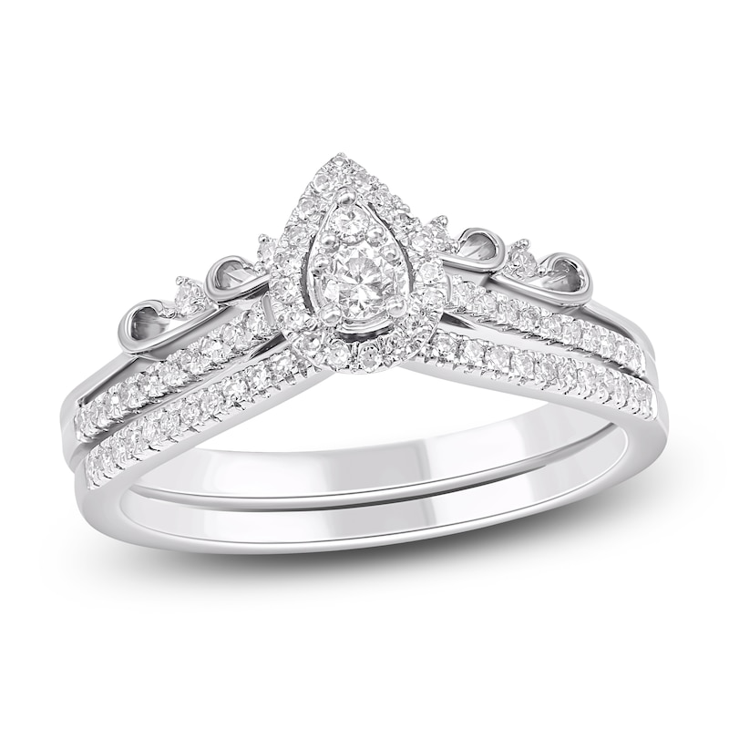 10k White Gold Diamond 1/4 CTW Multi Stone Engagement Ring