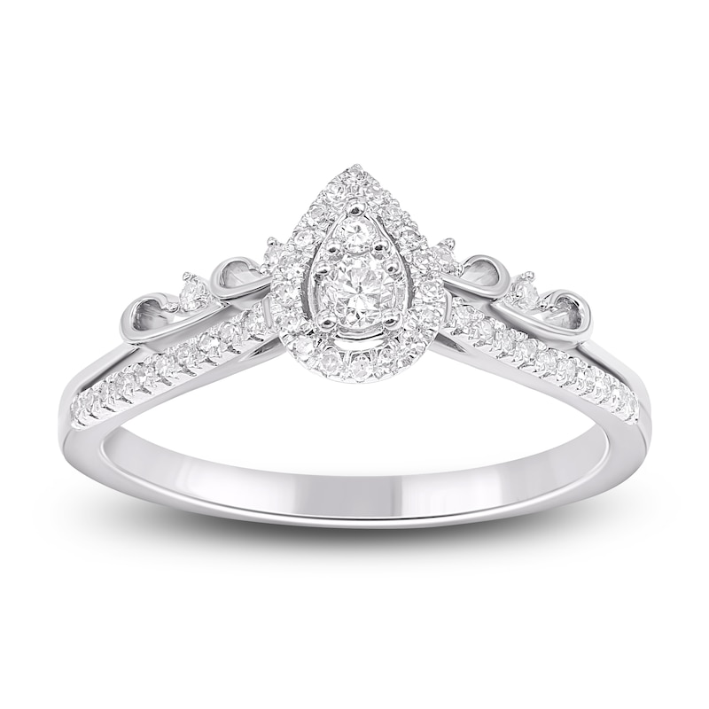 Main Image 2 of Multi-Diamond Pear-Shaped Halo Bridal Set 1/4 ct tw 10K White Gold