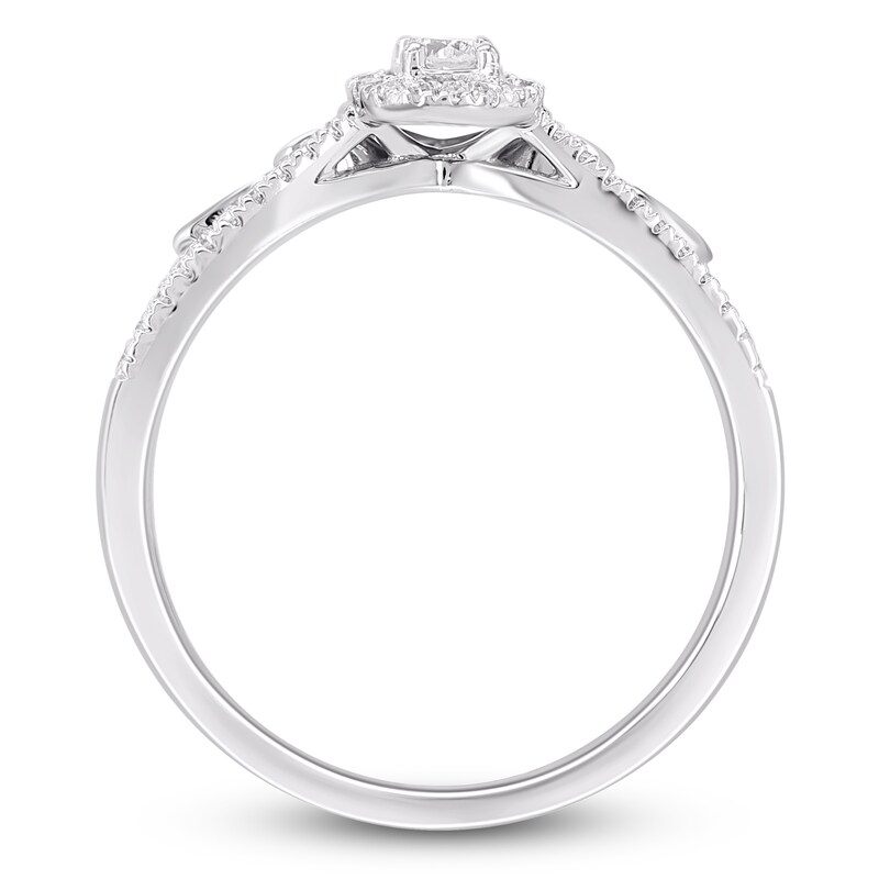 Main Image 4 of Multi-Diamond Pear-Shaped Halo Bridal Set 1/4 ct tw 10K White Gold