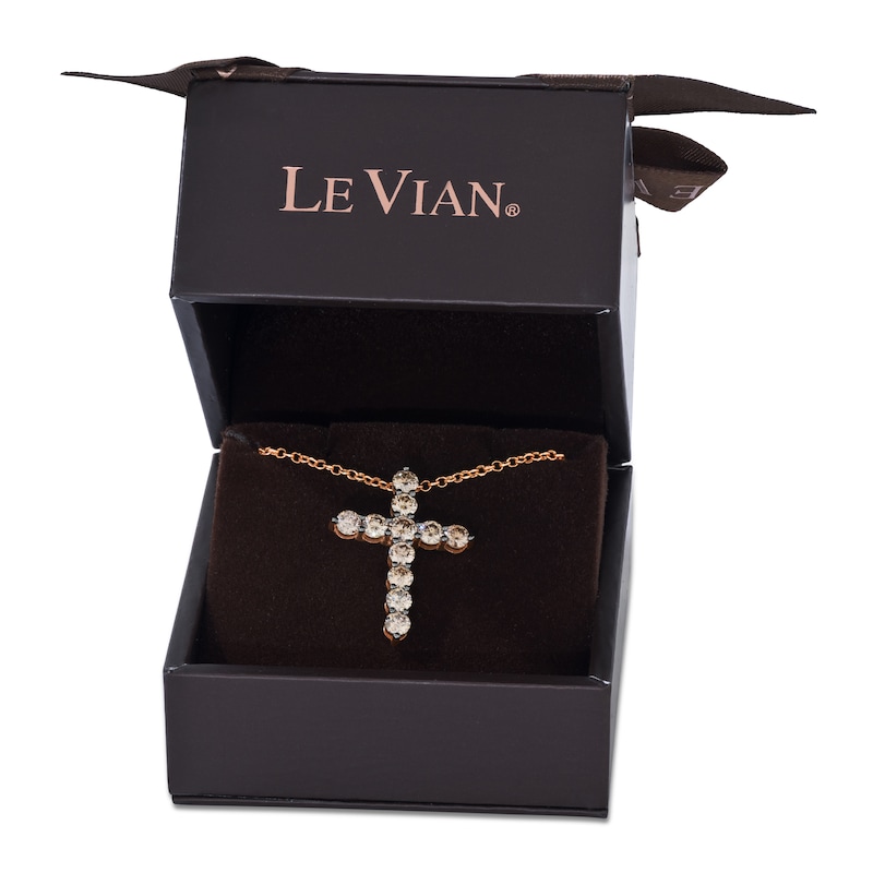 Main Image 2 of Le Vian Diamond Cross Necklace 1-1/5 ct tw 14K Strawberry Gold 19"