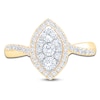 Thumbnail Image 3 of Brilliant Moments Multi-Diamond Marquise Halo Engagement Ring 3/4 ct tw 14K Yellow Gold