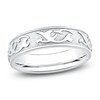 Thumbnail Image 1 of Men's Scroll Pattern Sandblast Wedding Band 18K White Gold 5.9mm