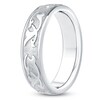 Thumbnail Image 2 of Men's Scroll Pattern Sandblast Wedding Band 18K White Gold 5.9mm