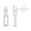Thumbnail Image 1 of Pear-Shaped Lab-Grown Diamond Link Drop Earrings 2 ct tw 14K White Gold