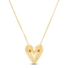 Thumbnail Image 1 of Italia D'Oro Sliding Puff Heart Necklace 14K Yellow Gold 18"