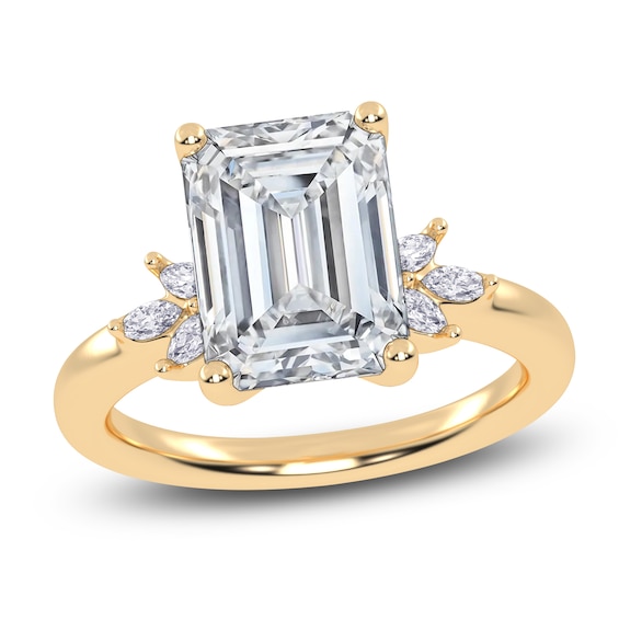 Emerald-Cut Lab-Grown Diamond Engagement Ring 3-1/6 ct tw 14K Yellow Gold