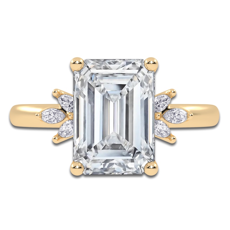 Main Image 3 of Emerald-Cut Created By Jared Studio Lab-Grown Diamond Engagement Ring 3-1/6 ct tw 14K Yellow Gold