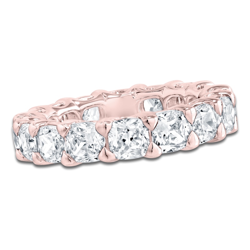 Main Image 1 of Certified Cushion-Cut Diamond Eternity Band 6-3/4 - 8-5/8 ct tw 14K Rose Gold