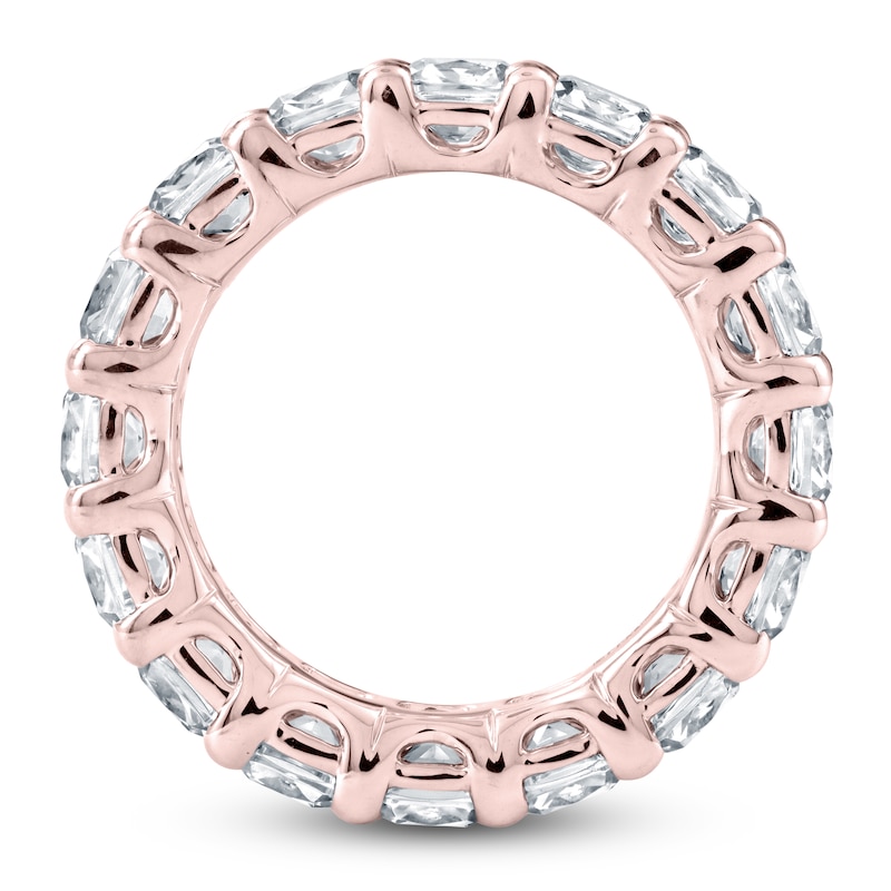 Main Image 2 of Certified Cushion-Cut Diamond Eternity Band 6-3/4 - 8-5/8 ct tw 14K Rose Gold