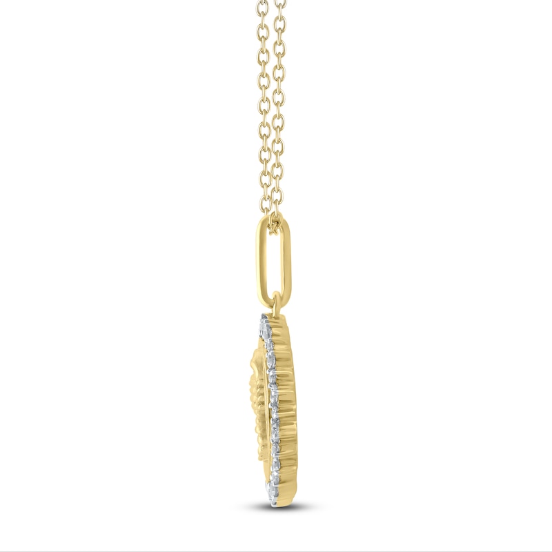 Main Image 3 of Diamond Zodiac Scorpio Medallion Necklace 1/3 ct tw 10K Yellow Gold 18"
