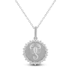 Thumbnail Image 1 of Diamond Zodiac Scorpio Medallion Necklace 1/3 ct tw Sterling Silver 18"