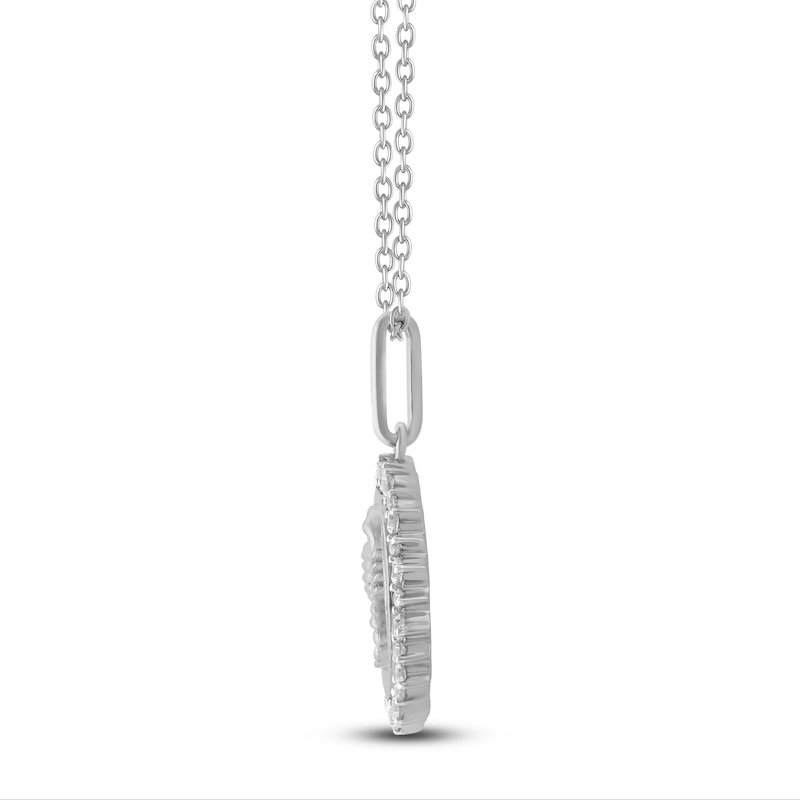 Main Image 3 of Diamond Zodiac Scorpio Medallion Necklace 1/3 ct tw Sterling Silver 18"