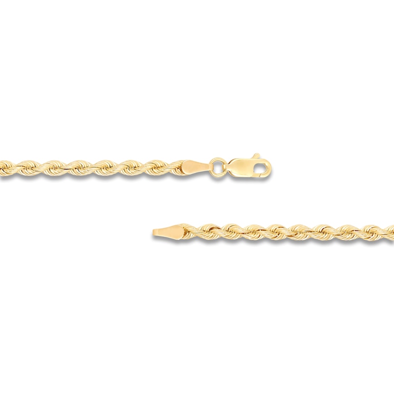 Main Image 2 of Solid Silk Rope Chain 3mm 14K Yellow Gold 18"