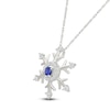 Thumbnail Image 2 of Blue & White Lab-Created Sapphire Snowflake Necklace Sterling Silver 18"