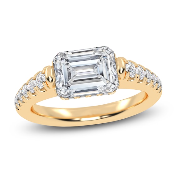 Emerald-Cut Lab-Grown Diamond Engagement Ring 2-1/3 ct tw 14K Yellow Gold