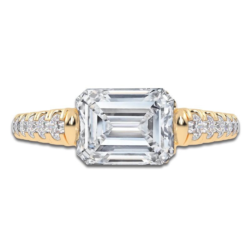 Main Image 3 of Emerald-Cut Created By Jared Studio Lab-Grown Diamond Engagement Ring 2-1/3 ct tw 14K Yellow Gold