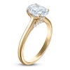 Thumbnail Image 2 of Oval-Cut Lab-Grown Diamond Solitaire Plus Engagement Ring 2 ct tw 18K Yellow Gold (VS2/F)
