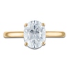 Thumbnail Image 3 of Oval-Cut Lab-Grown Diamond Solitaire Plus Engagement Ring 2 ct tw 18K Yellow Gold (VS2/F)