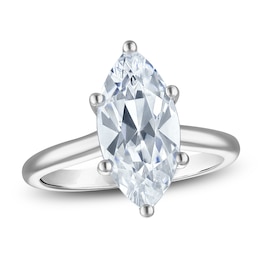 Marquise-Cut Lab-Grown Diamond Solitaire Plus Engagement Ring 3 ct tw Platinum (VS2/F)