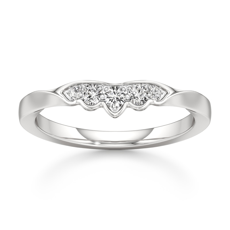Main Image 1 of J'Lure Lab-Grown Diamond Scalloped Wedding Band 1/6 ct tw 18K White Gold