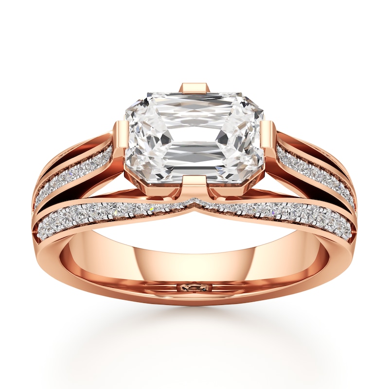 Main Image 1 of J'Lure Lab-Grown Diamond Imperial-Emerald Step-Cut Engagement Ring 2-3/8 ct tw 18K Rose Gold