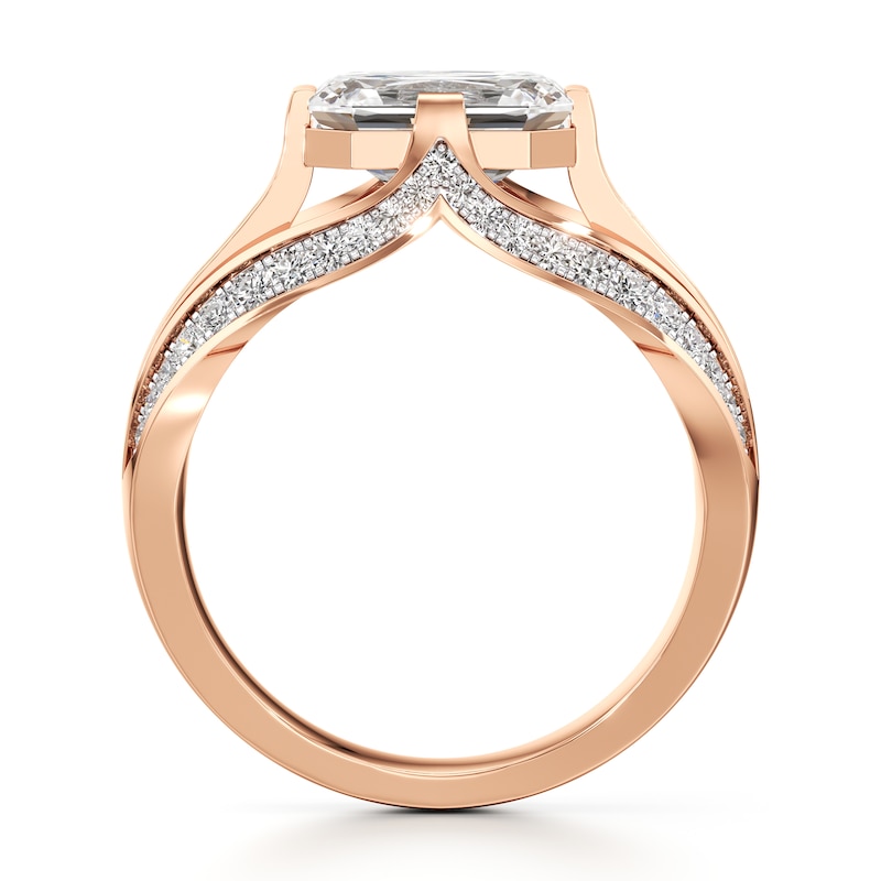 Main Image 2 of J'Lure Lab-Grown Diamond Imperial-Emerald Step-Cut Engagement Ring 2-3/8 ct tw 18K Rose Gold