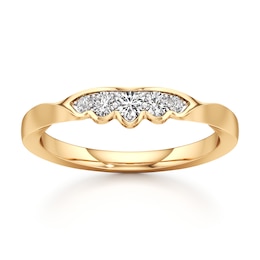 J'Lure Lab-Grown Diamond Scalloped Wedding Band 1/6 ct tw 18K Yellow Gold