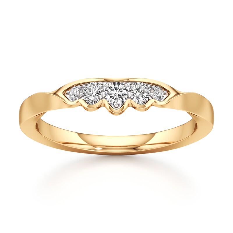 Main Image 1 of J'Lure Lab-Grown Diamond Scalloped Wedding Band 1/6 ct tw 18K Yellow Gold