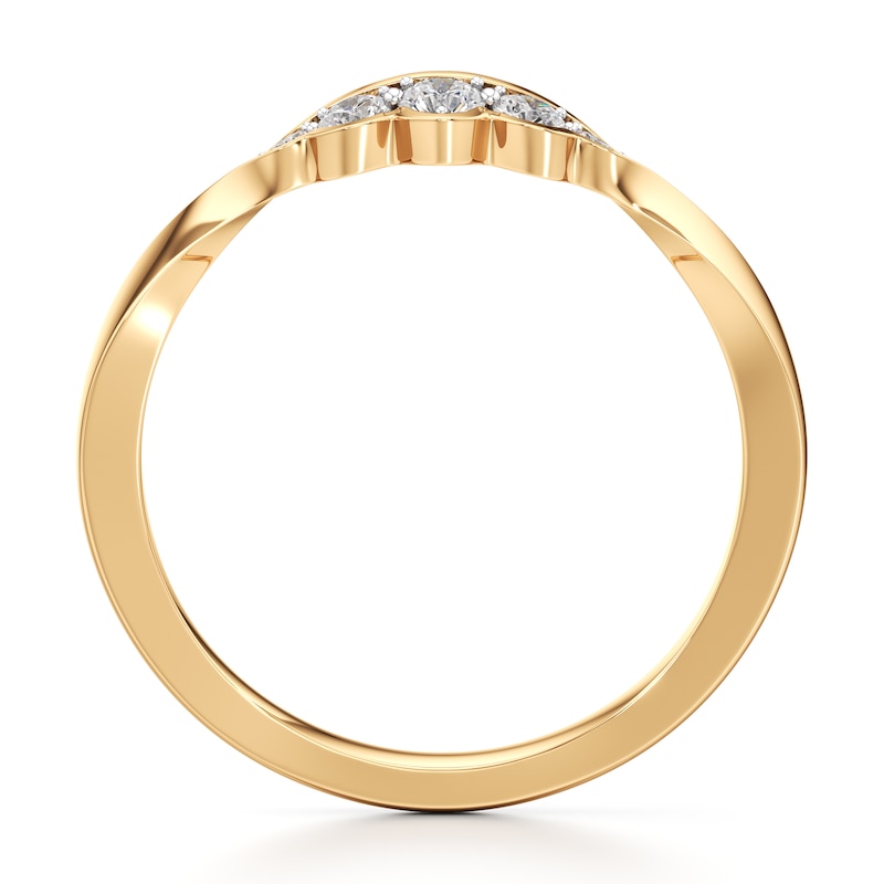 Main Image 2 of J'Lure Lab-Grown Diamond Scalloped Wedding Band 1/6 ct tw 18K Yellow Gold