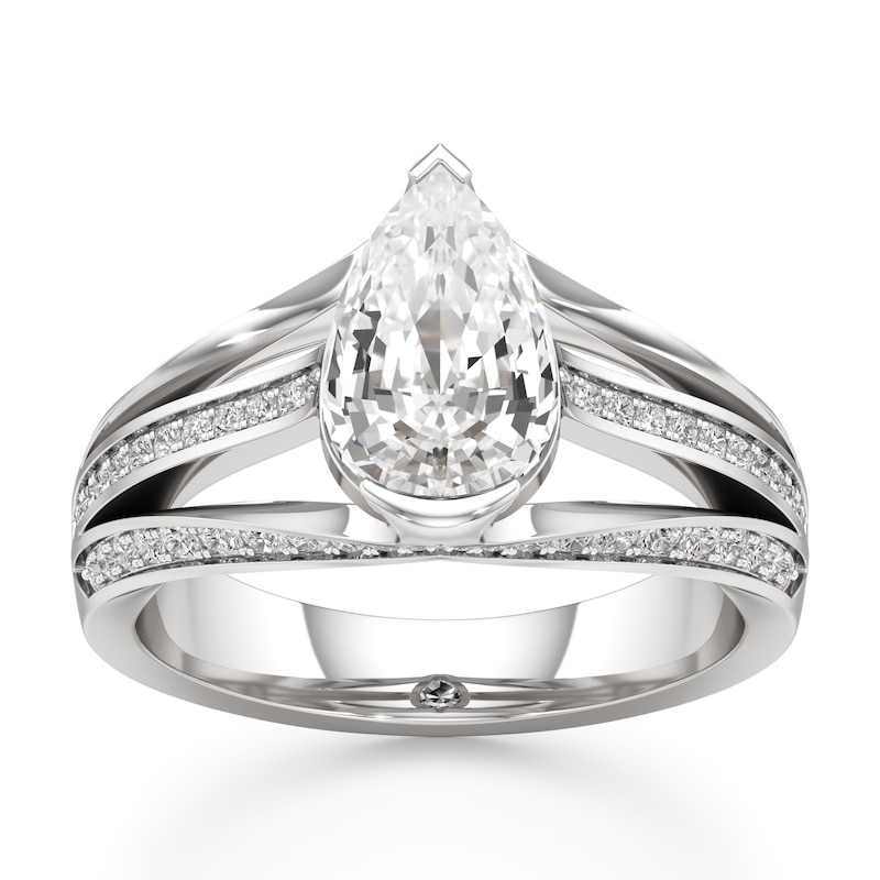 Main Image 1 of J'Lure Lab-Grown Diamond Pear Step-Cut Engagement Ring 2-3/8 ct tw 18K White Gold