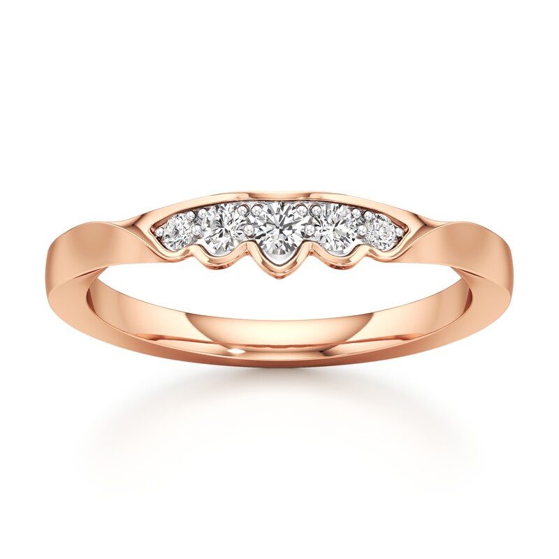 Main Image 1 of J'Lure Lab-Grown Diamond Scalloped Wedding Band 1/6 ct tw 18K Rose Gold