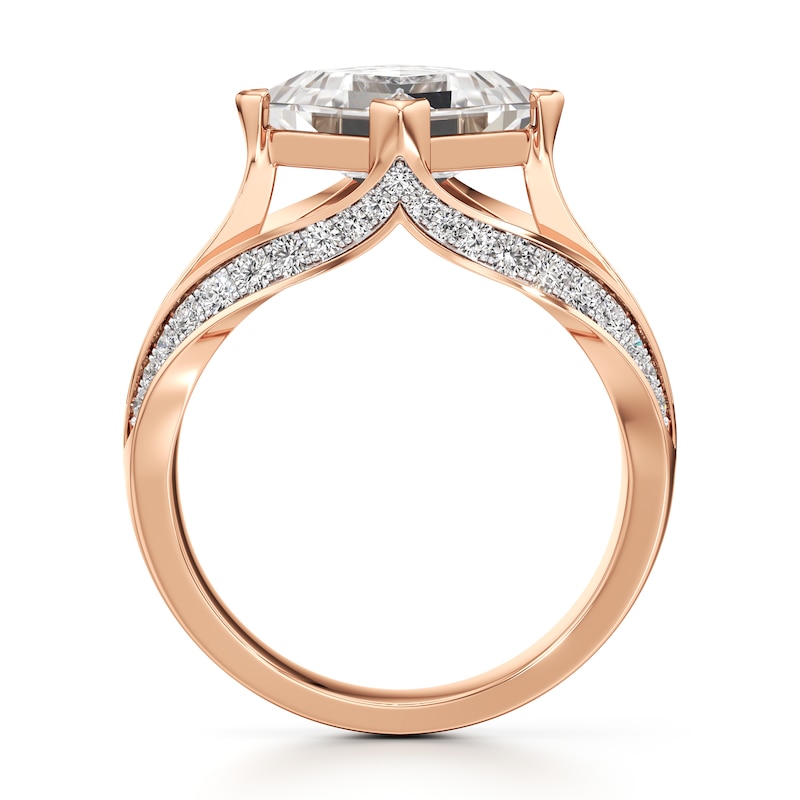 Main Image 2 of J'Lure Lab-Grown Diamond Carre Step-Cut Engagement Ring 3-1/2 ct tw 18K Rose Gold