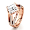 Thumbnail Image 4 of J'Lure Lab-Grown Diamond Carre Step-Cut Engagement Ring 3-1/2 ct tw 18K Rose Gold