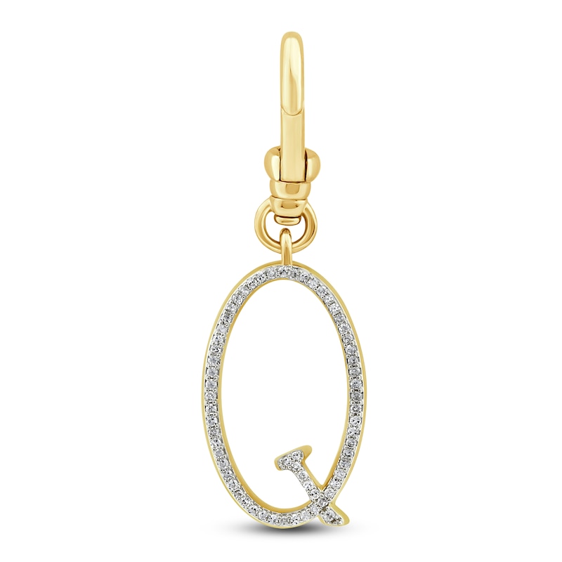 Main Image 1 of Charm'd by Lulu Frost Diamond Letter Q Charm 1/10 ct tw Pavé Round 10K Yellow Gold
