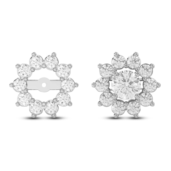 Lab-Grown Diamond Flower Earring Jackets 1-3/8 ct tw 10K White Gold (Jacket Only)