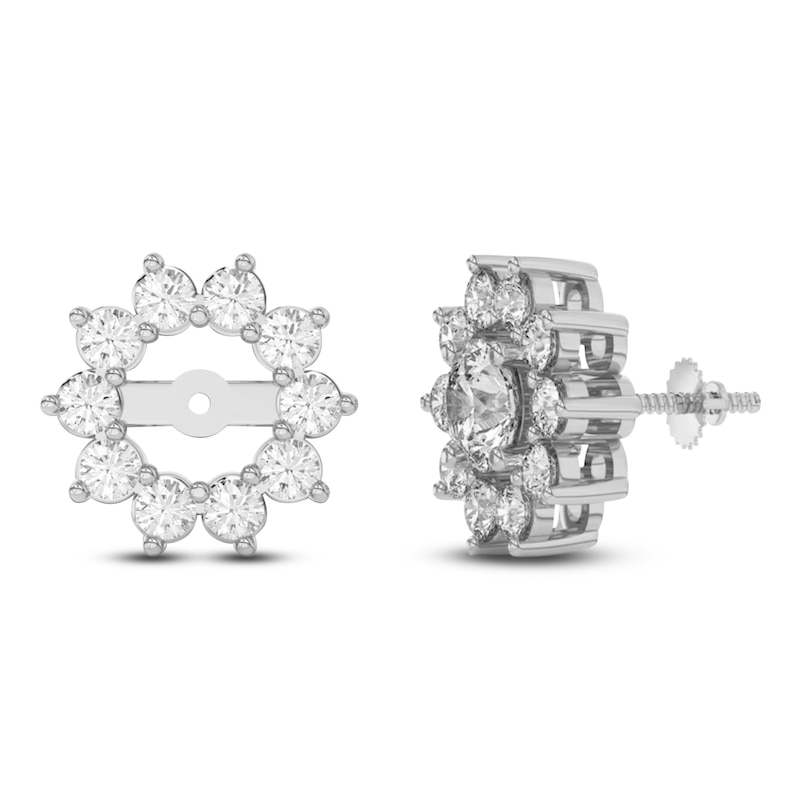 Main Image 2 of Lab-Grown Diamond Flower Earring Jackets 1-3/8 ct tw 10K White Gold (Jacket Only)