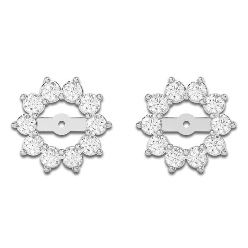 Main Image 3 of Lab-Grown Diamond Flower Earring Jackets 1-3/8 ct tw 10K White Gold (Jacket Only)