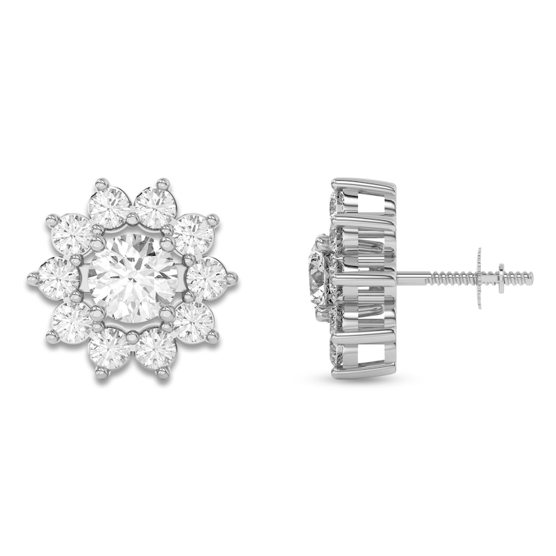 Main Image 4 of Lab-Grown Diamond Flower Earring Jackets 1-3/8 ct tw 10K White Gold (Jacket Only)