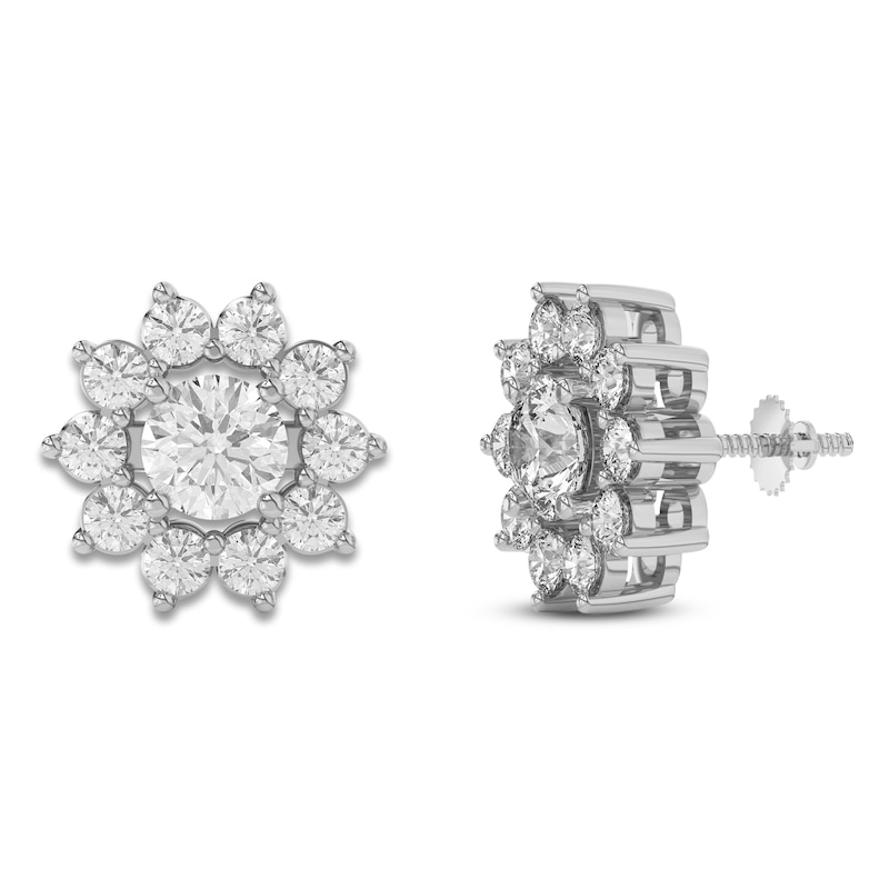 Main Image 5 of Lab-Grown Diamond Flower Earring Jackets 1-3/8 ct tw 10K White Gold (Jacket Only)