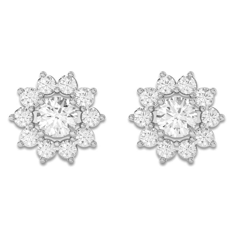 Main Image 6 of Lab-Grown Diamond Flower Earring Jackets 1-3/8 ct tw 10K White Gold (Jacket Only)