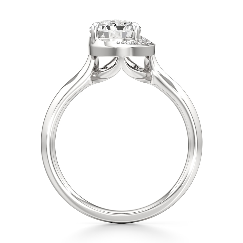 Main Image 2 of J'Lure Pear Step-Cut Lab-Grown Diamond Half-Halo Engagement Ring 2 ct tw 18K White Gold