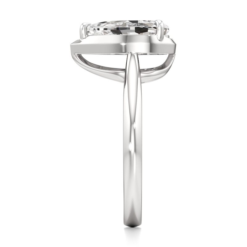 Main Image 3 of J'Lure Pear Step-Cut Lab-Grown Diamond Half-Halo Engagement Ring 2 ct tw 18K White Gold