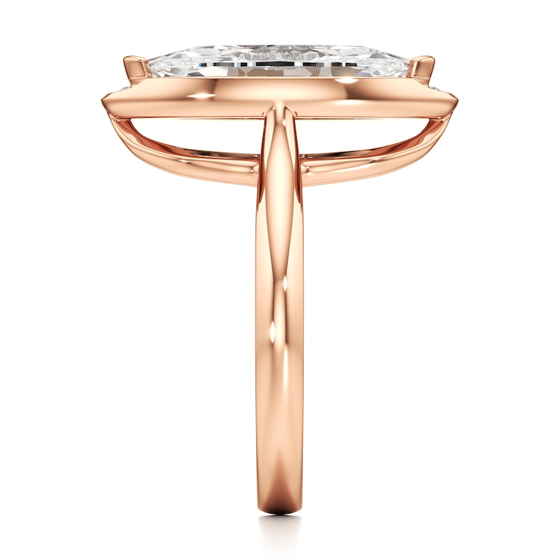 Main Image 3 of J'Lure Moval Old-Cut Lab-Grown Diamond Half-Halo Engagement Ring 3-1/5 ct tw 18K Rose Gold