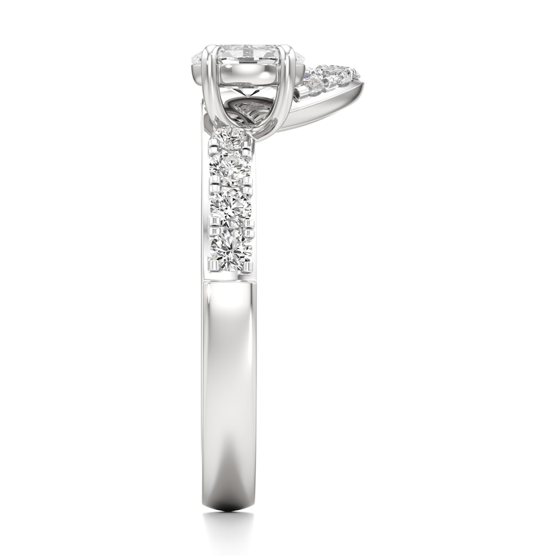 Main Image 3 of J'Lure Oval Step-Cut Lab-Grown Diamond Contour Wedding Band 3/4 ct tw 18K White Gold