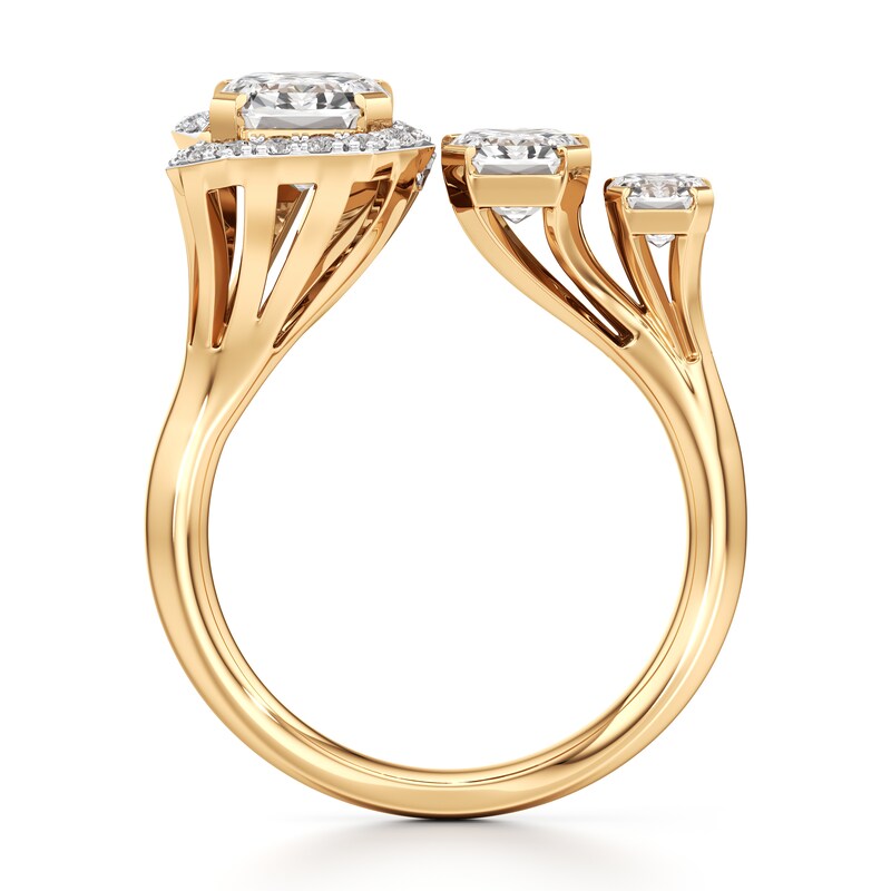 Main Image 2 of J'Lure Imperial-Emerald Step-Cut Lab-Grown Diamond Engagement Ring 3-5/8 ct tw 18K Yellow Gold