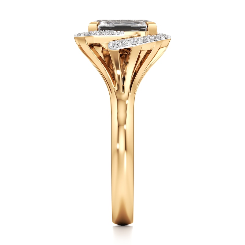 Main Image 3 of J'Lure Imperial-Emerald Step-Cut Lab-Grown Diamond Engagement Ring 3-5/8 ct tw 18K Yellow Gold