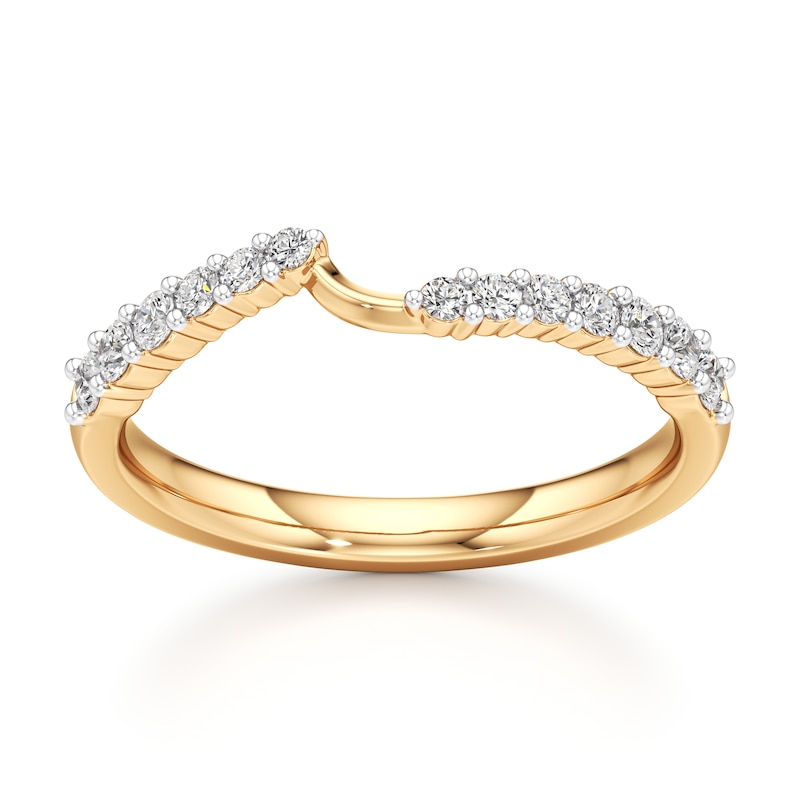 Main Image 1 of J'Lure Lab-Grown Diamond Contour Wedding Band 1/3 ct tw 18K Yellow Gold