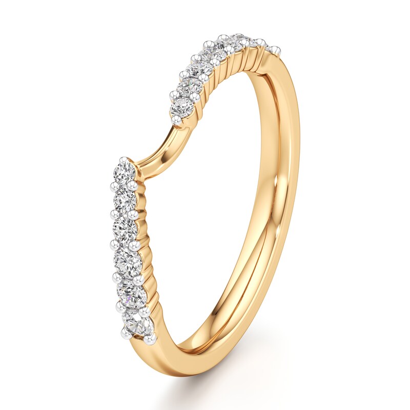 Main Image 4 of J'Lure Lab-Grown Diamond Contour Wedding Band 1/3 ct tw 18K Yellow Gold