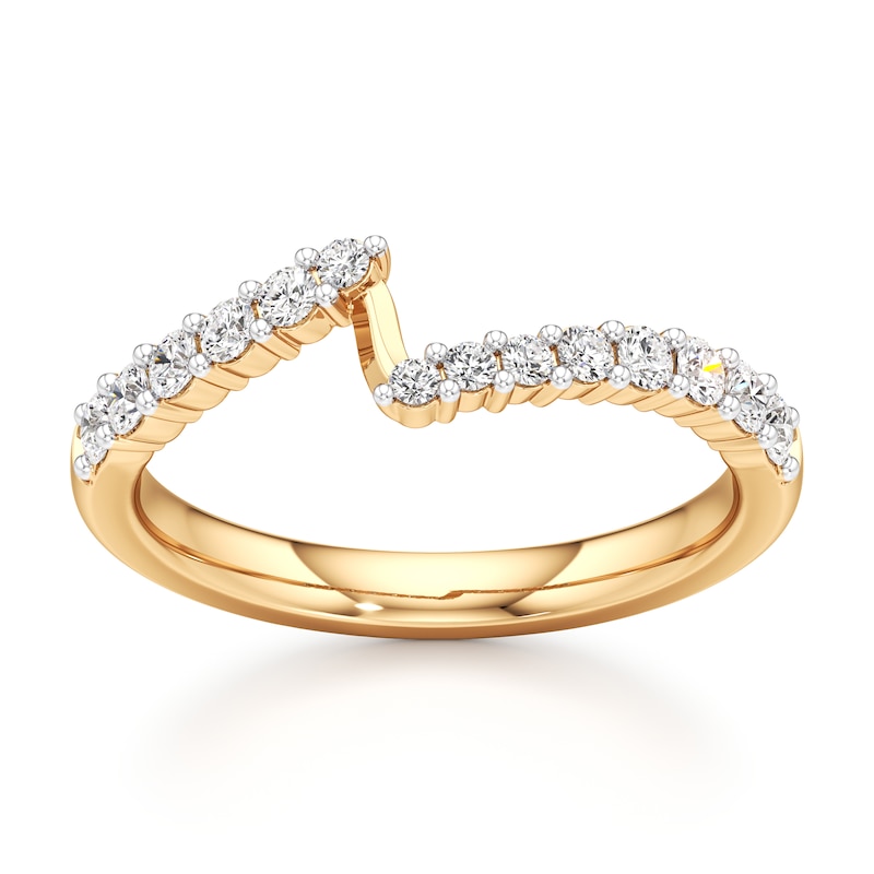 Main Image 1 of J'Lure Lab-Grown Diamond Contour Wedding Band 3/8 ct tw 18K Yellow Gold